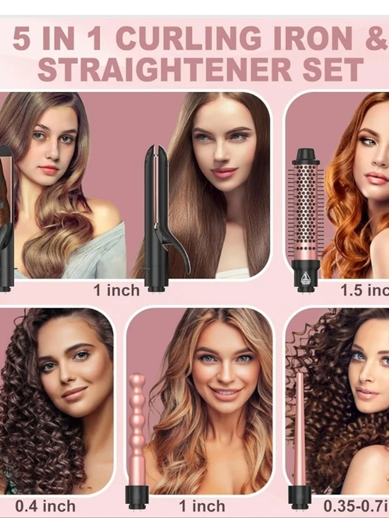 5-in-1 Rose Gold and Black Hair Styler Set main image 4
